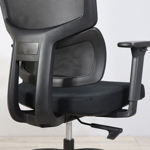 Ergonomikus irodai szék Concept, RONDI, hálós háttámlával, állítható deréktámasszal, Synсhro mechanizmussal, fekete