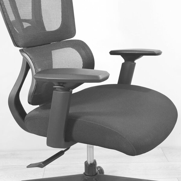 Ergonomikus Balance Pro irodai szék, RONDI, hálós háttámlával, állítható deréktámasszal, szinkron mechanizmussal, fekete