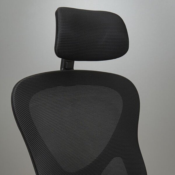 Ergonomikus irodai szék Integro, RONDI, hálós háttámlával, állítható deréktámasszal, M1 mechanizmussal (Tilt), fekete