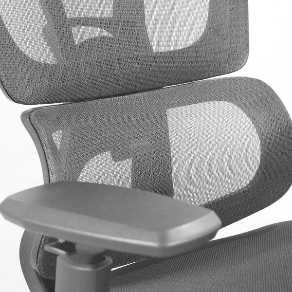 Ergonomikus Balance Pro irodai szék, RONDI, hálós háttámlával, állítható deréktámasszal, szinkron mechanizmussal, fekete