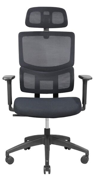 Ergonomikus irodai szék Concept, RONDI, hálós háttámlával, állítható deréktámasszal, Synсhro mechanizmussal, fekete