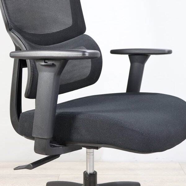 Ergonomikus irodai szék Concept, RONDI, hálós háttámlával, állítható deréktámasszal, Synсhro mechanizmussal, fekete