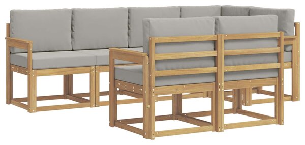 VidaXL Kültéri kanapé szett párnával 7 pcs Fehér és Világosszürke