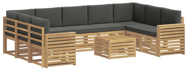 VidaXL Kültéri kanapé szett 10 pcs Fehér és Antracitszürke
