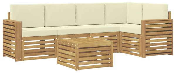 VidaXL Kültéri kanapé szett 6 pcs Fehér és Krém színű 59 x 59 x 37 cm