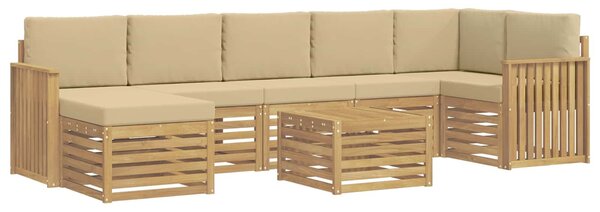 VidaXL Kültéri kanapé szett 8 pcs Fehér és Bézs 59 x 59 x 37 cm