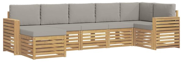 VidaXL Kültéri kanapé szett 7 pcs Fehér és Világosszürke