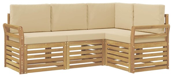 VidaXL Ülőgarnitúrák 4 pcs Fehér és Bézs 190 x 130,5 x 73 cm