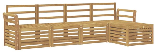 VidaXL Kültéri kanapé szett 5 pcs Fehér 253 x 122,5 x 73 cm