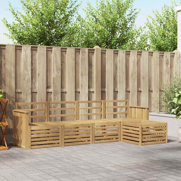 VidaXL Kültéri kanapé szett 5 pcs Fehér 249 x 122,5 x 73 cm