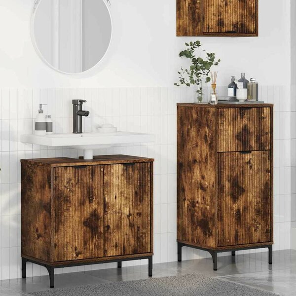 Fürdőszoba bútor szett 2 pcs Füstölt tölgy 39.5 x 36 x 88 cm
