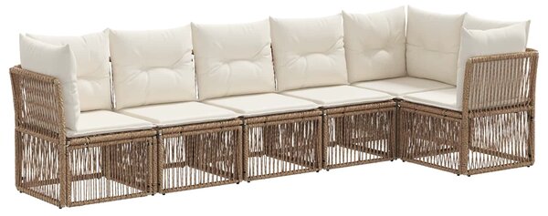 VidaXL Kerti Kanapé Szett 6 pcs Bézs polirattan