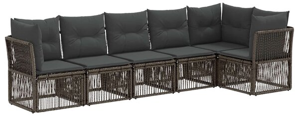 VidaXL Kerti Kanapé Szett 6 pcs Szürke polirattan