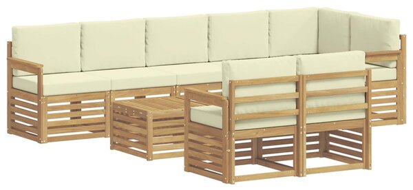 VidaXL Kültéri kanapé szett 8 pcs Fehér és Krém színű 59 x 59 x 37 cm