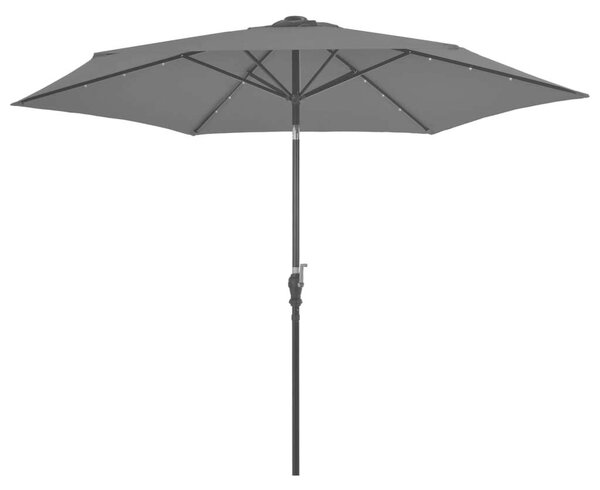 Napernyő - LED világítás - Antracitszürke - 300 cm