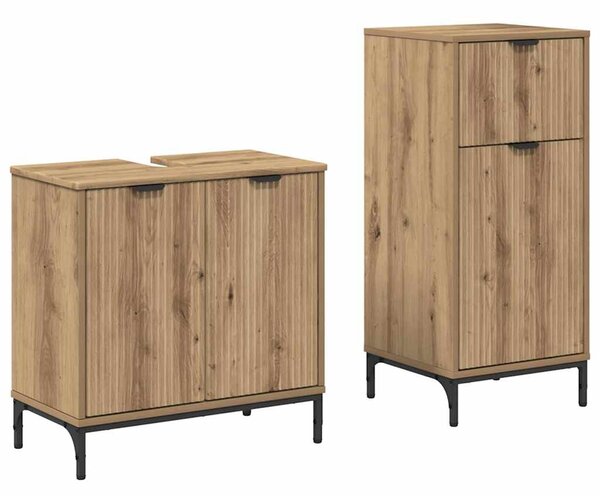 Fürdőszoba bútor szett 2 pcs kézműves tölgy 39.5 x 36 x 88 cm