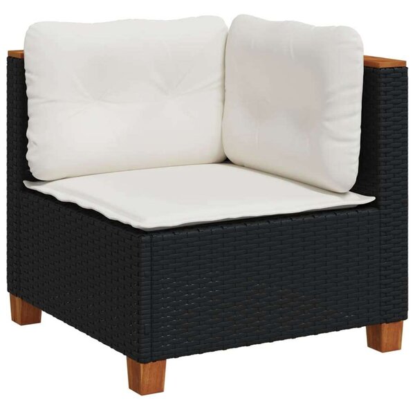 Polyrattan Kerti Ülőgarnitúra - 7 részes - Fekete