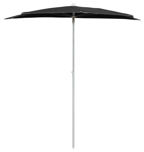 VidaXL fekete félköríves napernyő rúddal 180 x 90 cm