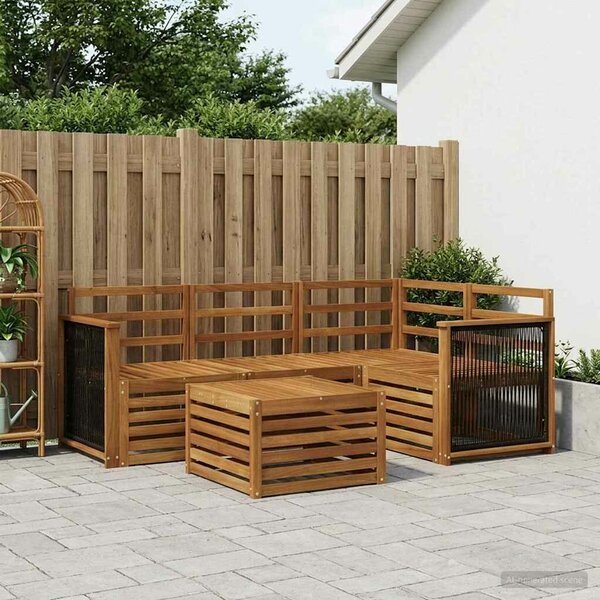 VidaXL Kültéri kanapé szett 5 pcs Természetes 59 x 59 x 37 cm