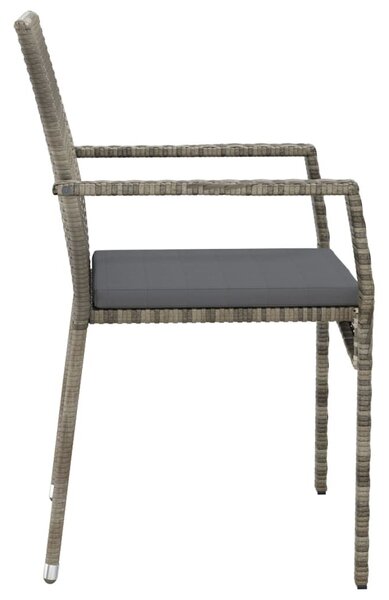Polyrattan Kerti Étkezőgarnitúra - 3 részes - Szürke
