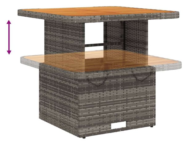 VidaXL 5 részes szürke polyrattan kerti étkezőgarnitúra párnával