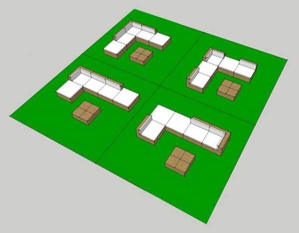 VidaXL 6-részes fekete polyrattan kerti bútorszett párnákkal