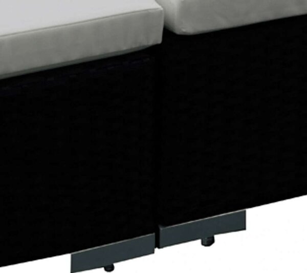 VidaXL 6-részes fekete polyrattan kerti bútorszett párnákkal