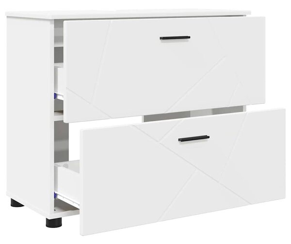 Fürdőszoba bútor szett 3 pcs Fehér 76.5 x 35 x 64 cm Faanyag