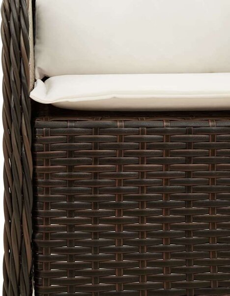 VidaXL 7 részes barna polyrattan kerti étkezőgarnitúra párnával