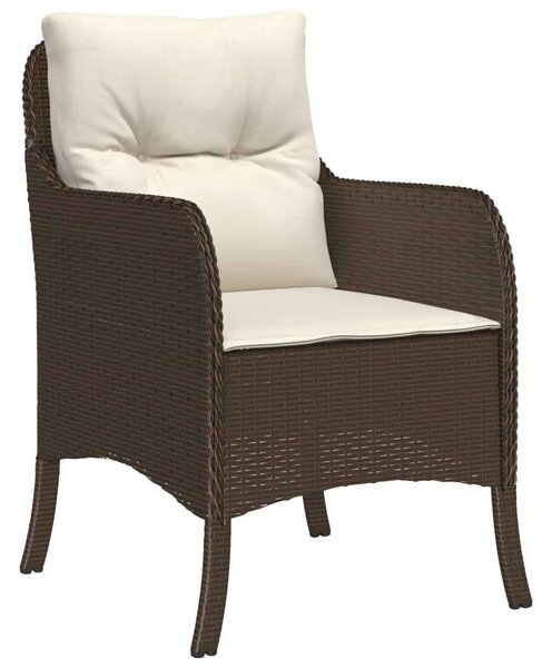 VidaXL 7 részes barna polyrattan kerti étkezőgarnitúra párnával