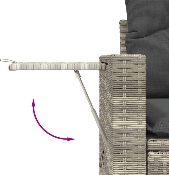 VidaXL Polyrattan Kerti Ülőgarnitúra - 6 részes, Világosszürke