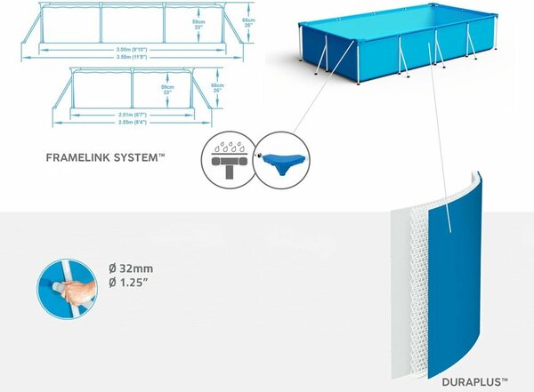 Bestway steel pro Fémvázas medence 66x201x300cm
