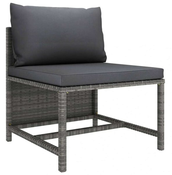 Polyrattan Kerti Ülőgarnitúra - 8 részes - Szürke