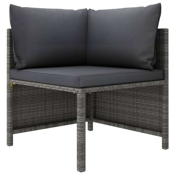 Polyrattan Kerti Ülőgarnitúra - 8 részes - Szürke