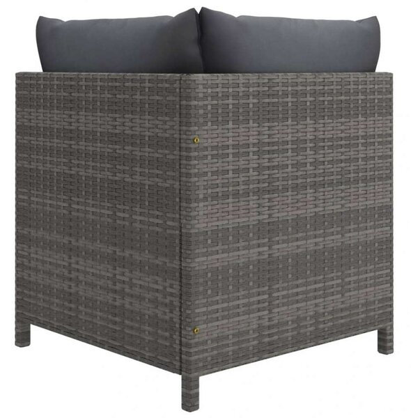 Polyrattan Kerti Ülőgarnitúra - 8 részes - Szürke