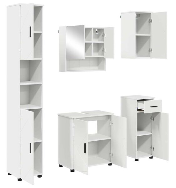 Fürdőszoba bútor szett 5 pcs Fehér 61 x 35 x 64 cm Faanyag