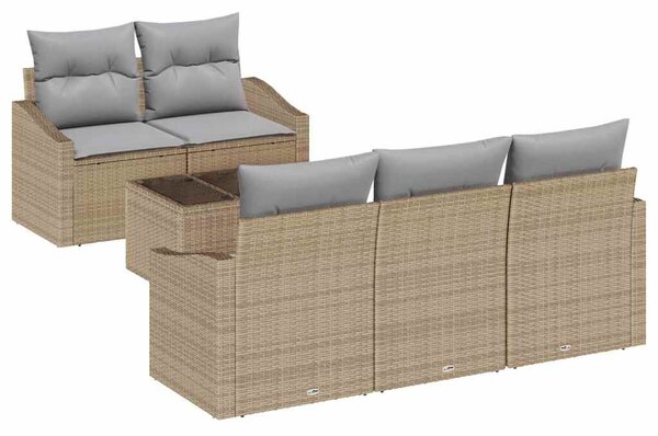 VidaXL Kerti Kanapé Szett 6 pcs Barna és szürke 55 x 55 x 37 cm