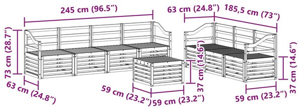 VidaXL Ülőgarnitúrák 8 pcs Természetes Tömör Akácfa
