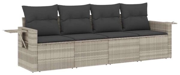 VidaXL Polyrattan Kerti Ülőgarnitúra - 4 részes - Világoszürke
