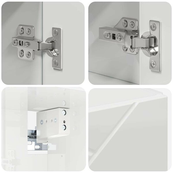 Fürdőszoba bútor szett 4 pcs Magasfényű fehér 30 x 35 x 192 cm