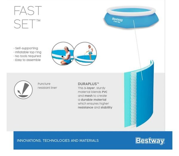Bestway Fast Set Medence, 2.44m x 61cm, 1880 liter