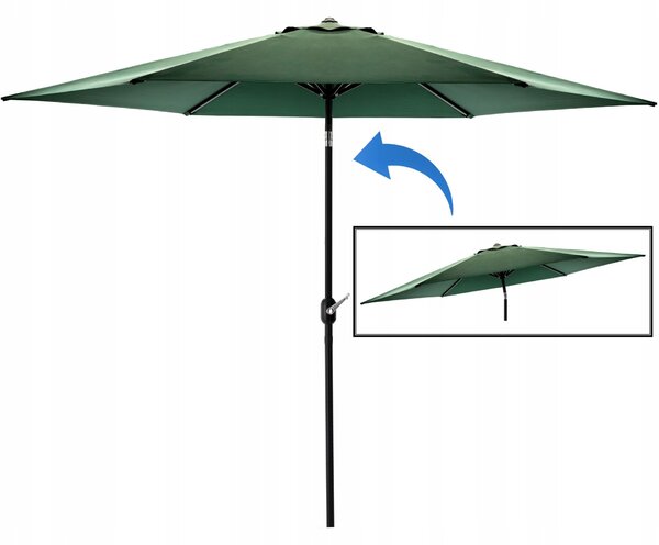 GardenLine Napernyő - 3m - Zöld - Poliészter