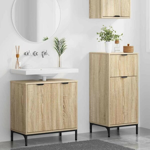 Fürdőszoba bútor szett 2 pcs sonoma tölgy 39.5 x 36 x 88 cm