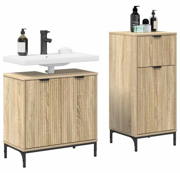 Fürdőszoba bútor szett 2 pcs sonoma tölgy 39.5 x 36 x 88 cm