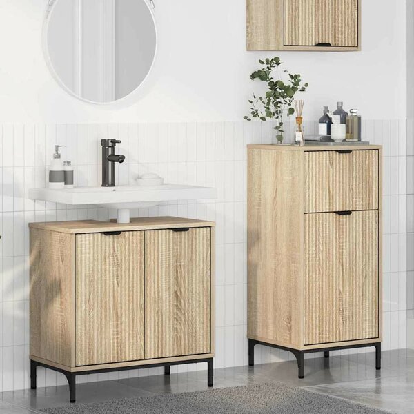 Fürdőszoba bútor szett 2 pcs sonoma tölgy 39.5 x 36 x 88 cm
