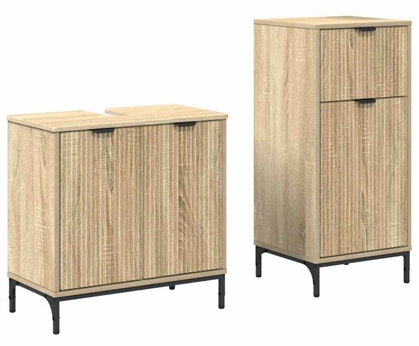 Fürdőszoba bútor szett 2 pcs sonoma tölgy 39.5 x 36 x 88 cm