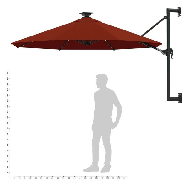 Napernyő - Falra Szerelhető - Terrakotta - 300 cm