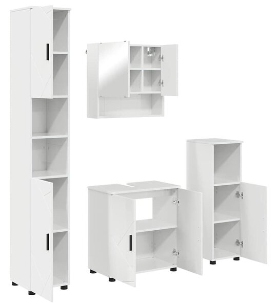 Fürdőszoba bútor szett 4 pcs Magasfényű fehér 61 x 35 x 64 cm