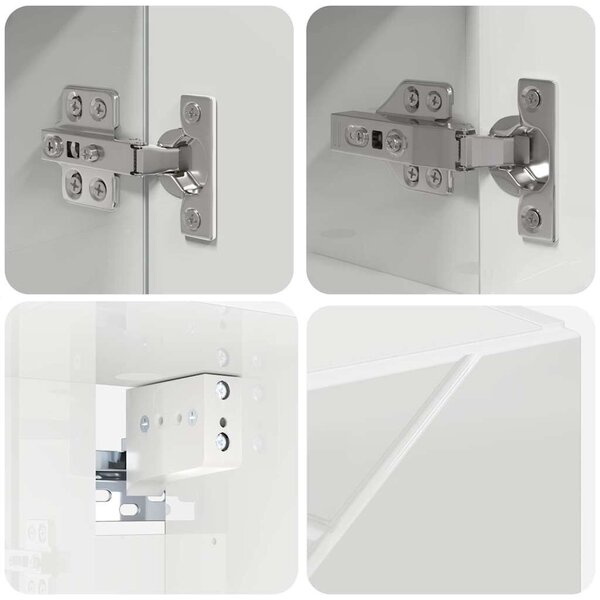 Fürdőszoba bútor szett 4 pcs Magasfényű fehér 61 x 35 x 64 cm