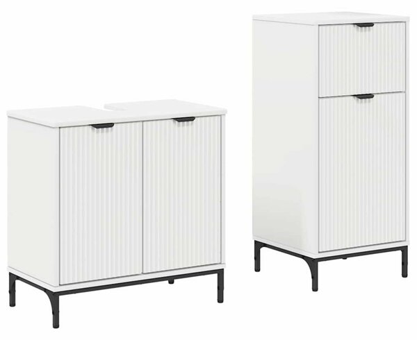 Fürdőszoba bútor szett 2 pcs Fehér 39.5 x 36 x 88 cm Faanyag